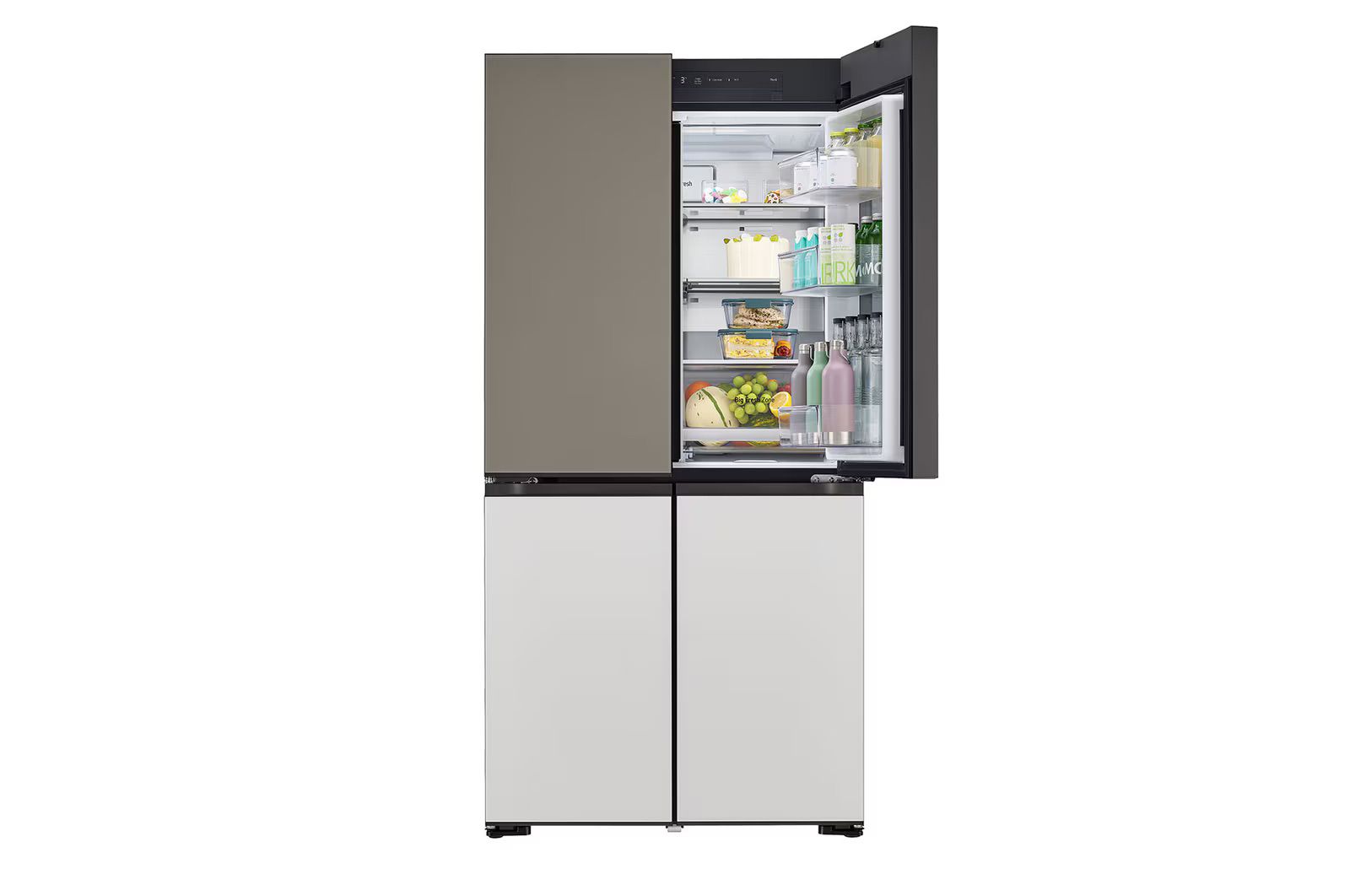 מקרר חכם 4 דלתות מקפיא תחתון LG דגם GMV960NNME מקרר חכם 4 דלתות מקפיא תחתון LG דגם GMV960NNME