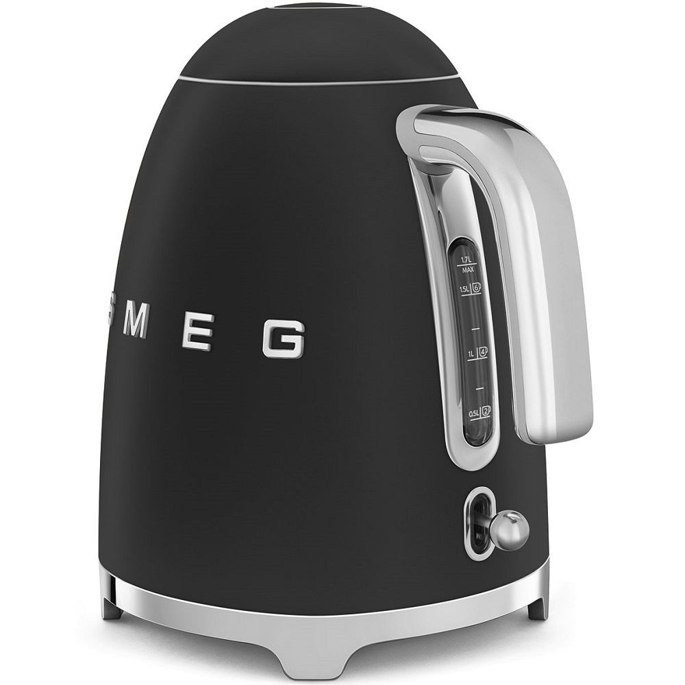 קומקום SMEG KLF03BLMEU שחור מט - מבט צד קומקום SMEG KLF03BLMEU שחור מט מבט צד