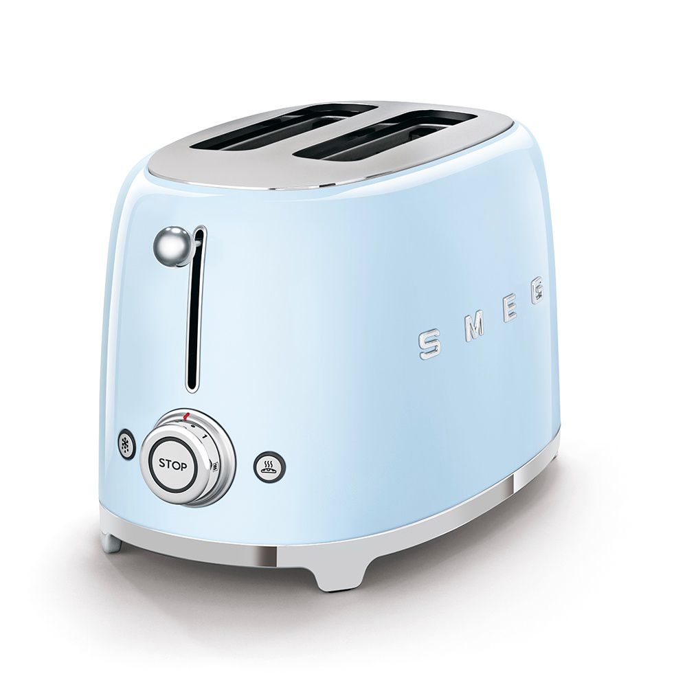 מצנם SMEG TSF01PBEU תכלת פסטל - נוחות שימוש ועיצוב רטרו מצנם SMEG TSF01PBEU תכלת פסטל עם שני חריצים רחבים