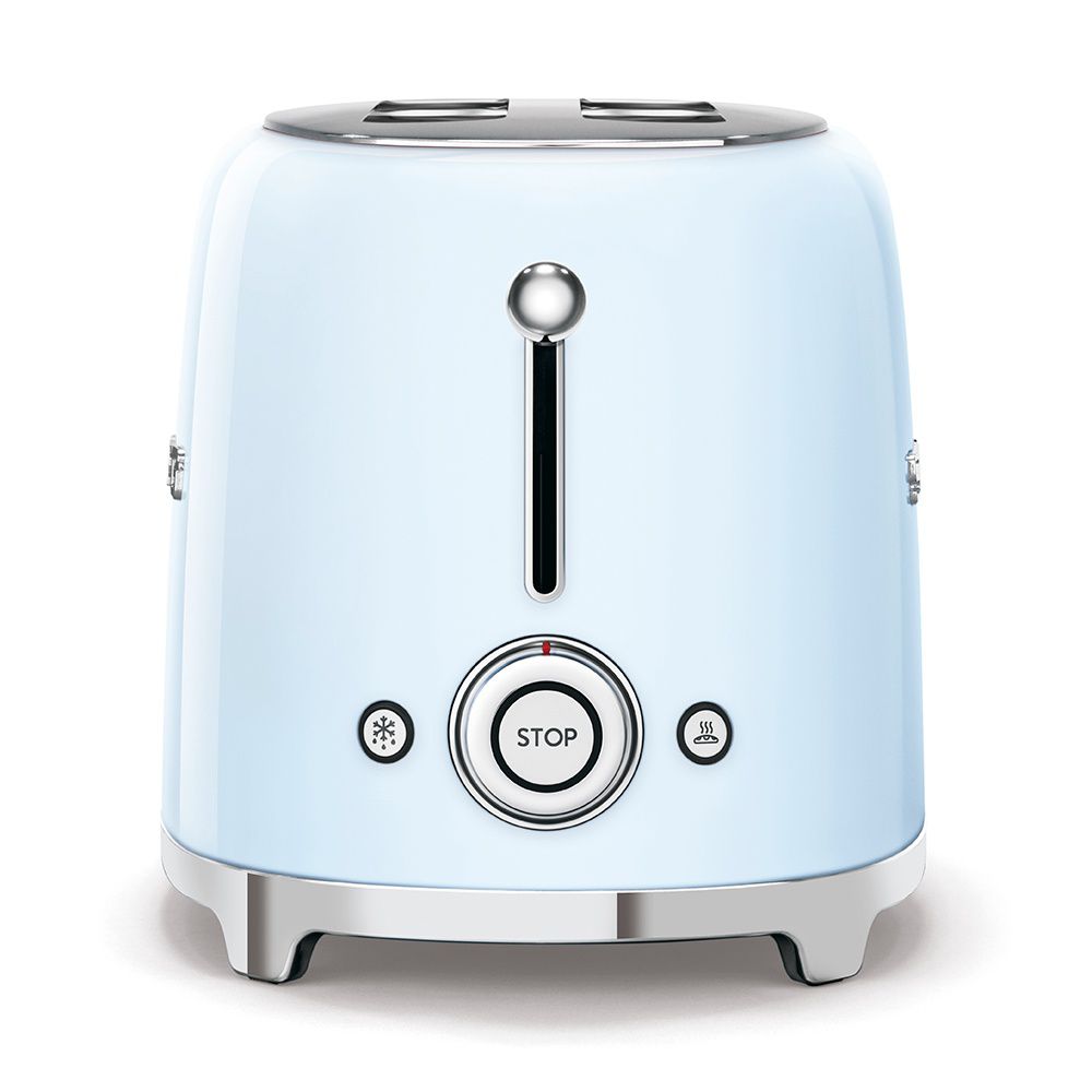 מצנם 2 פרוסות SMEG TSF01PBEU בצבע תכלת פסטל מצנם SMEG תכלת פסטל מסדרת שנות החמישים בעיצוב איטלקי