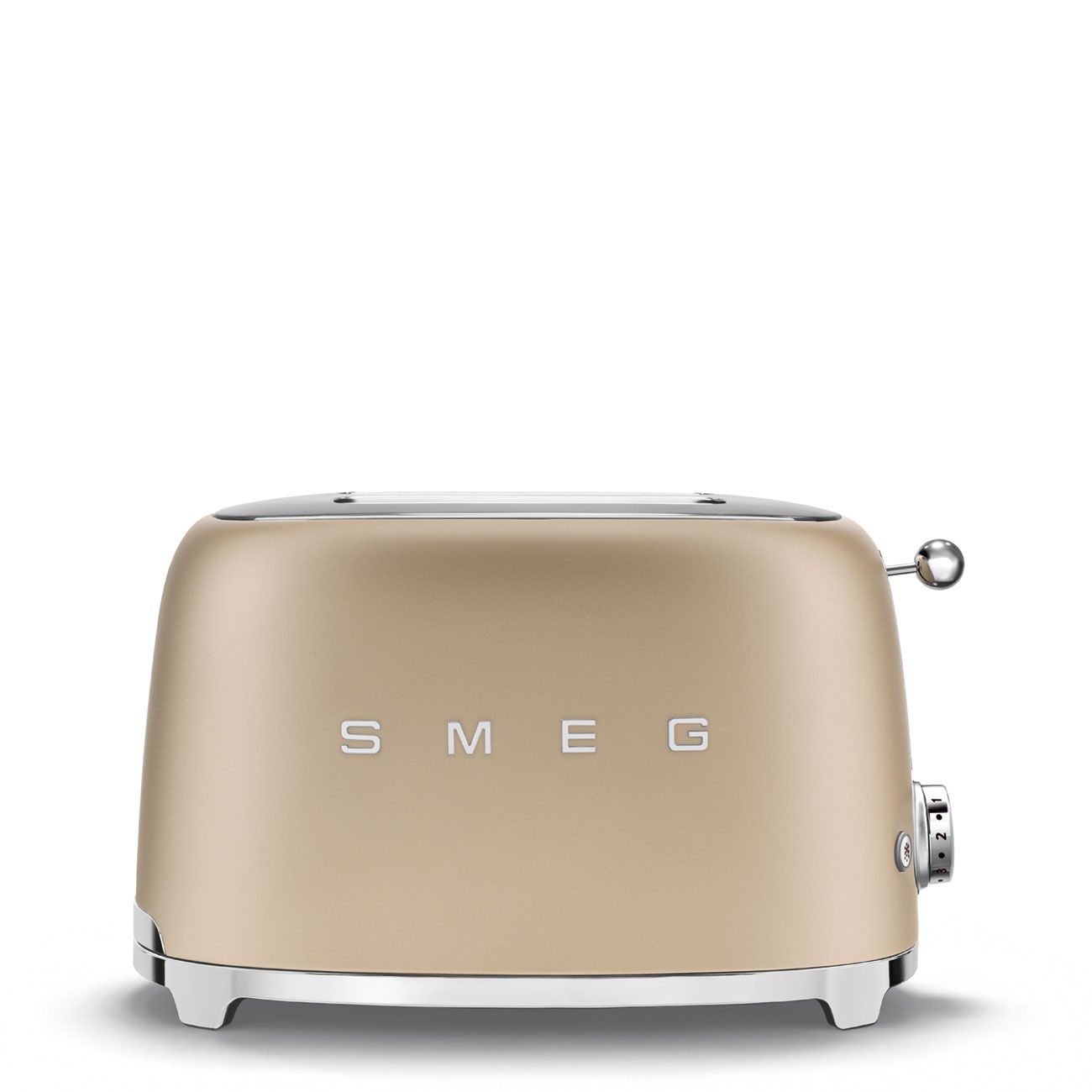 SMEG TSF01CHMEU מצנם 2 פרוסות שמפניה מט בעיצוב רטרו איטלקי מצנם 2 פרוסות SMEG TSF01CHMEU בצבע שמפניה מט