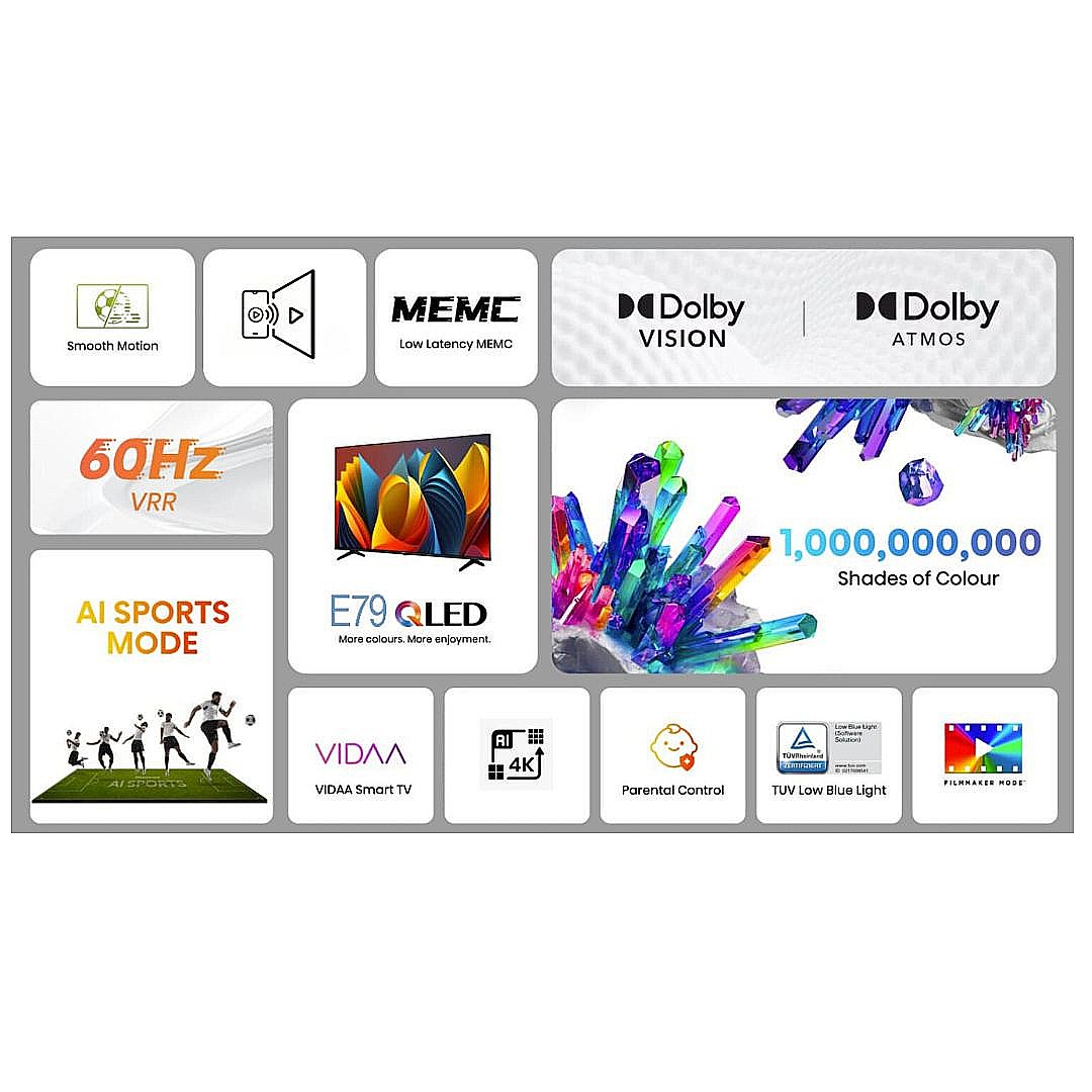 �������� ���� Hisense 85E79NQ QLED 4K UHD ����� ����