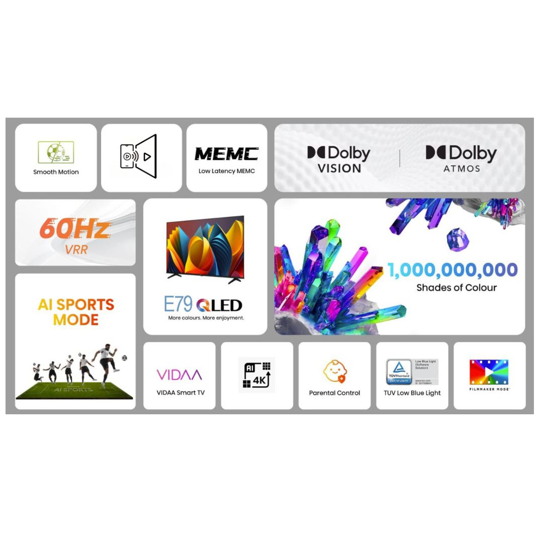 �������� ���� Hisense 85E79NQ QLED 4K UHD ����� ����