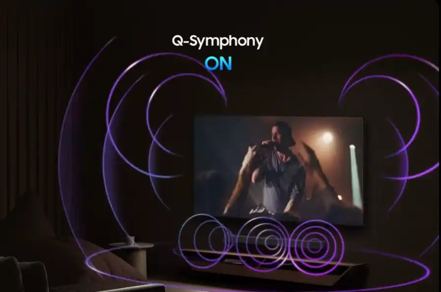 הדגמה של Adaptive Sound+ &ndash; Samsung QE50Q8F