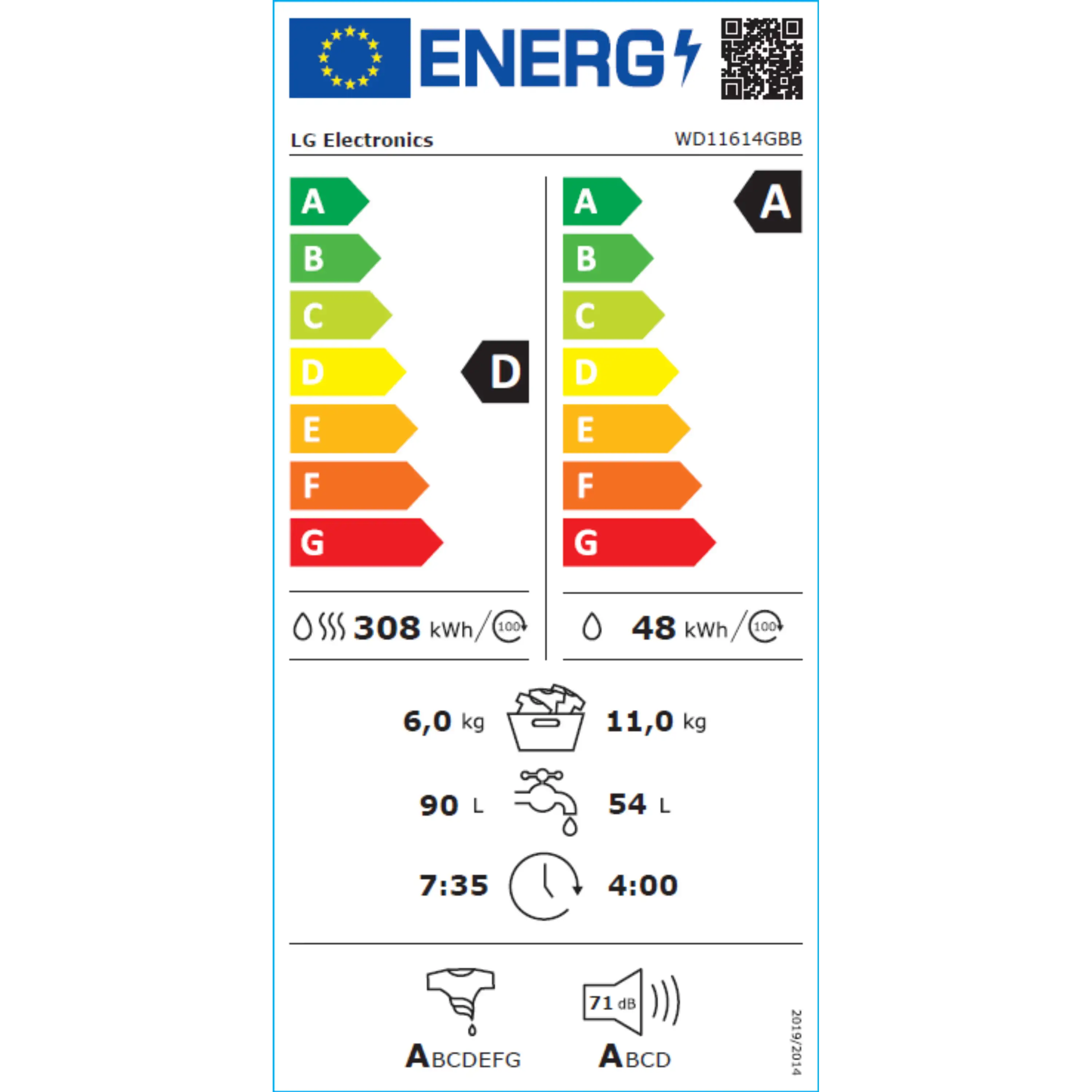 ����� ����� ������ ����� LG WD11614GBB ��� ���� 11 �"�, ����� 6 �"�-����� ����