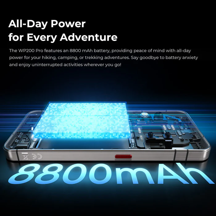 Oukitel WP200 Pro 5G - עיצוב דק יחסית עם קישוריות מלאה Oukitel WP200 Pro 5G - פרופיל הטלפון