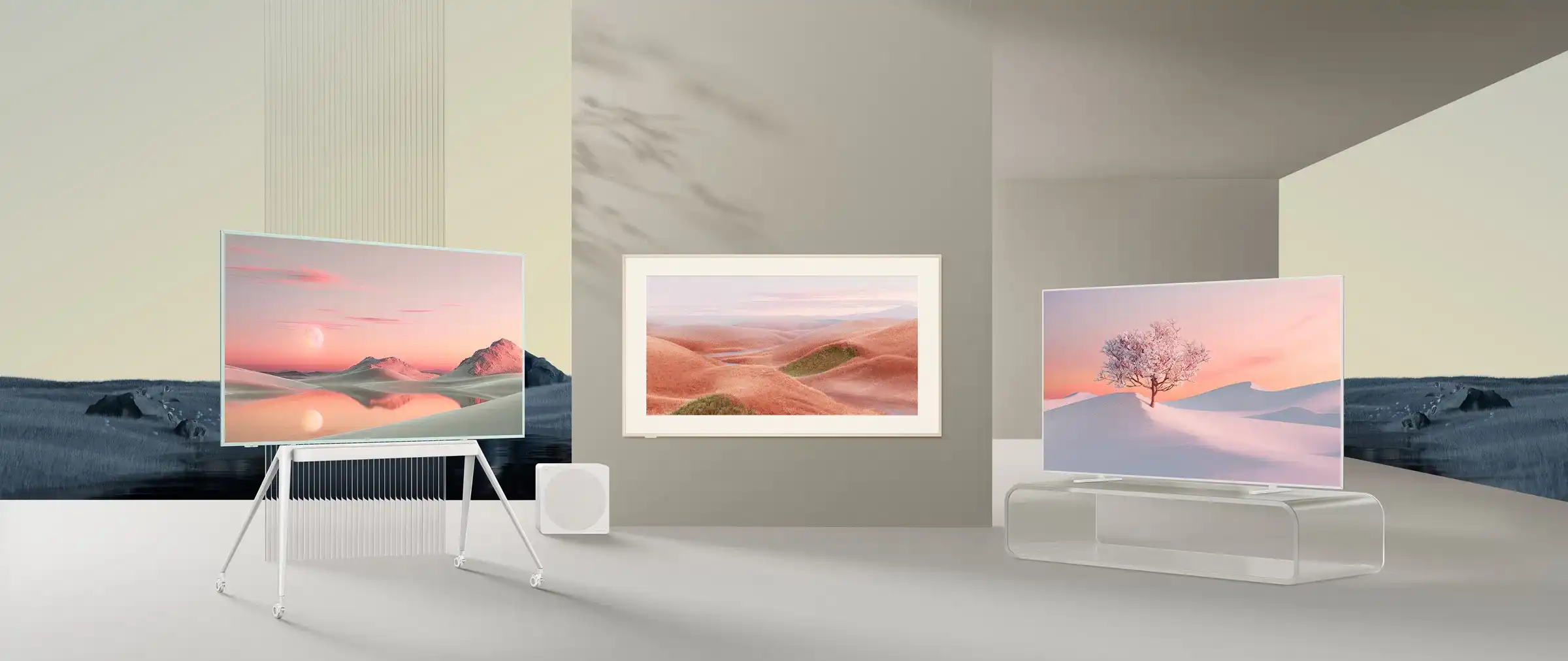 תמונה המדגימה את הטלוויזיה בסביבה יוקרתית, עם תאורה רכה ובולטת