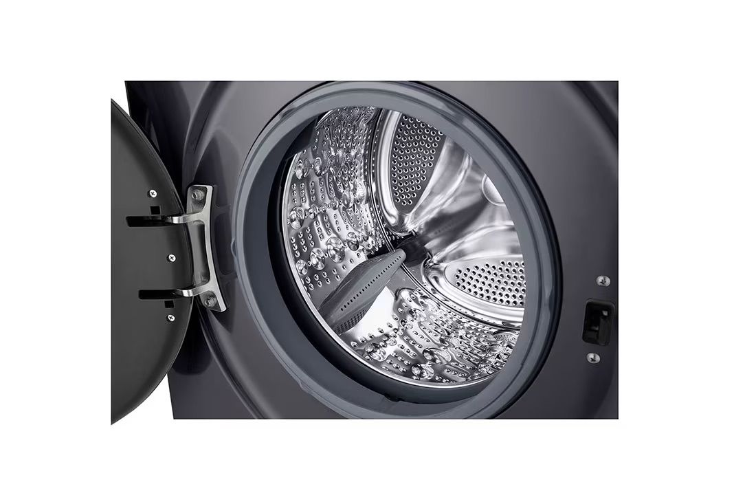 תוף נירוסטה איכותי במכונת כביסה LG F4X1009NMB תוף נירוסטה במכונת כביסה LG F4X1009NMB לניקוי יעיל ועדין יותר