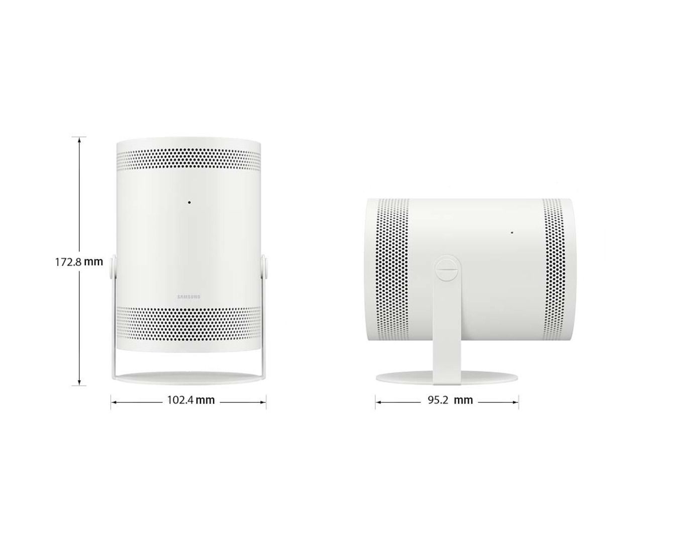 תרשים מידות מקרן Samsung SP-LFF3CL רוחב גובה עומק