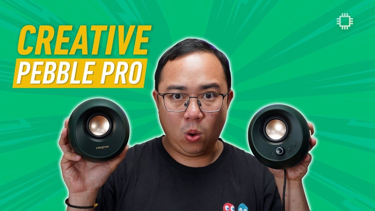 חיבור אוזניות ומיקרופון בצד הרמקול הימני של Creative Pebble Pro