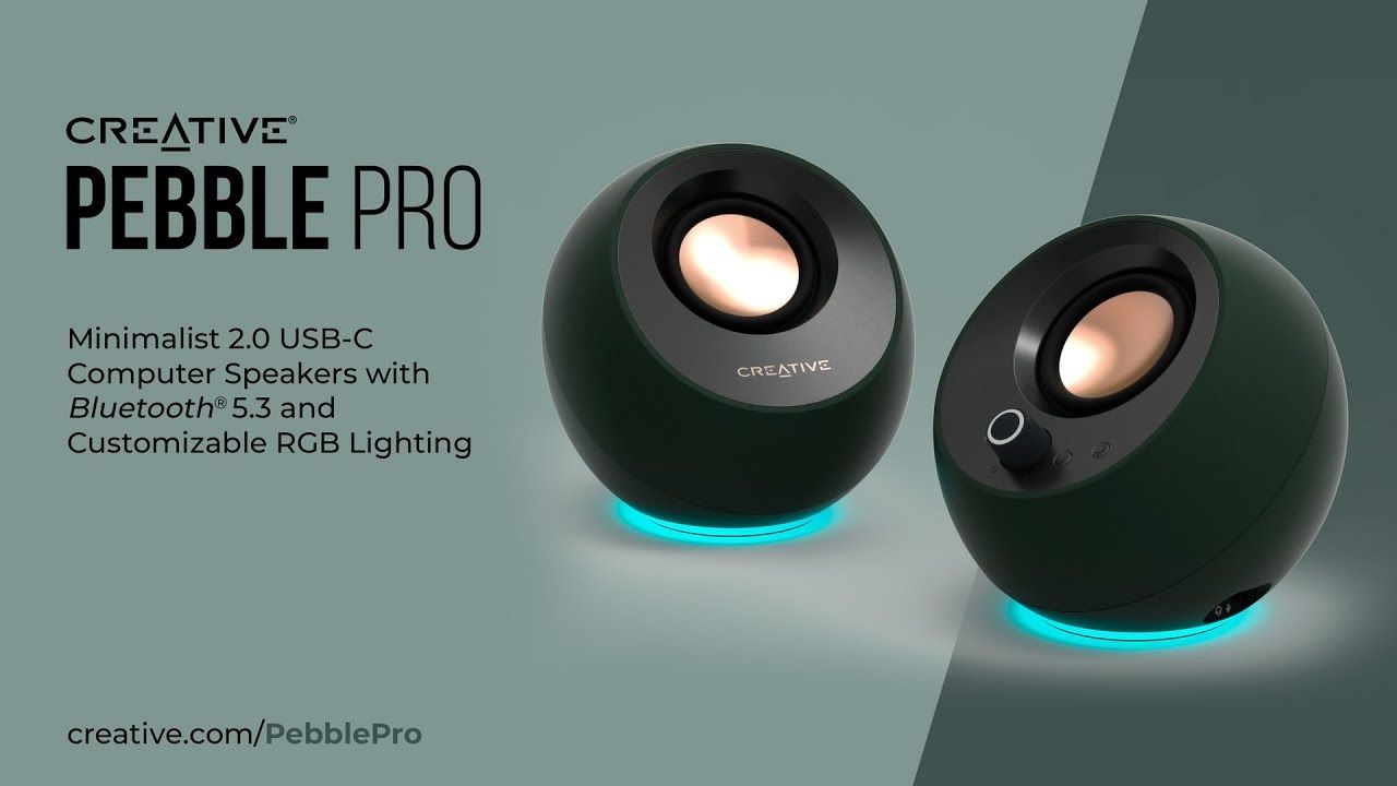 רמקולים Creative Pebble Pro בעיצוב מינימליסטי ויוקרתי