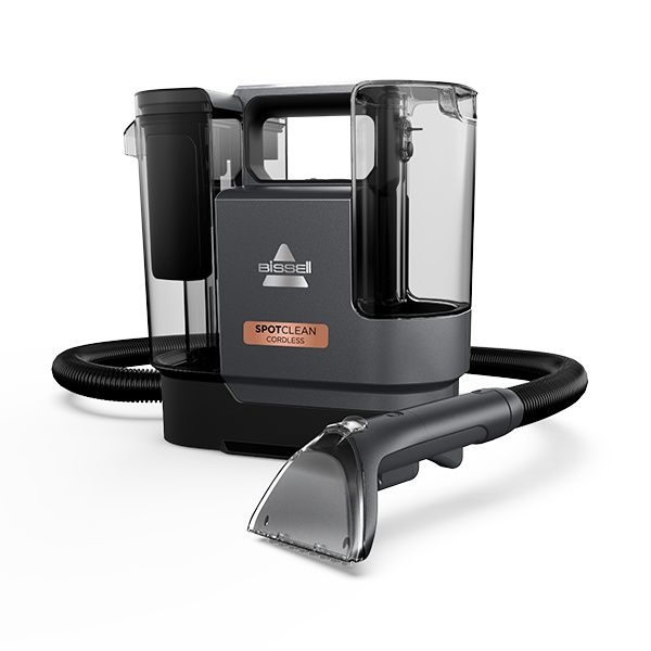מכונת ניקוי אלחוטית Bissell SpotClean Cordless 3681N בתצוגה פרונטלית נקייה על רקע בהיר להדגשת העיצוב הקומפקטי והניידות