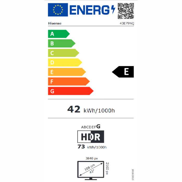 Hisense 43E79NQ �������� ���� 43 ���� QLED 4K - ���� ���� ������ �"� ������ ����� 