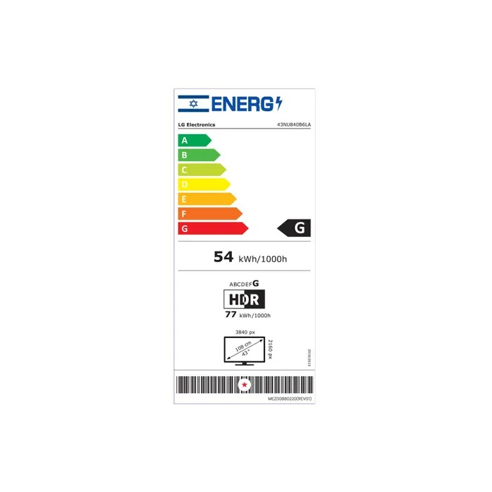 �������� ���� 43 ���� LG 43NU840B6LA �� �� �� ���� Nano UHD 4K ����� ����
