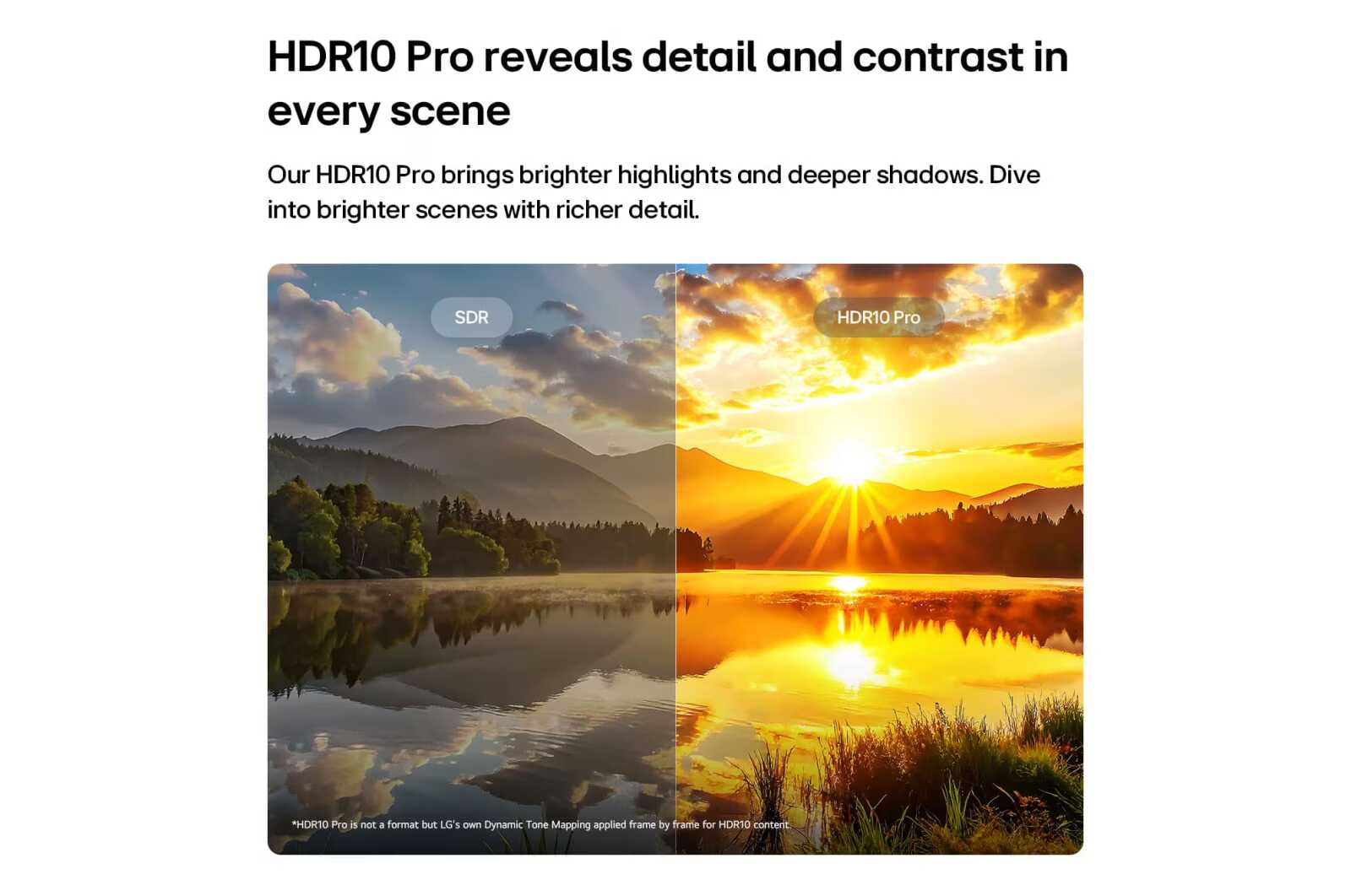 HDR10 Pro בטלוויזיית LG 43NU850B6LA המחשת HDR10 Pro בטלוויזיית LG NANO UHD AI NU85