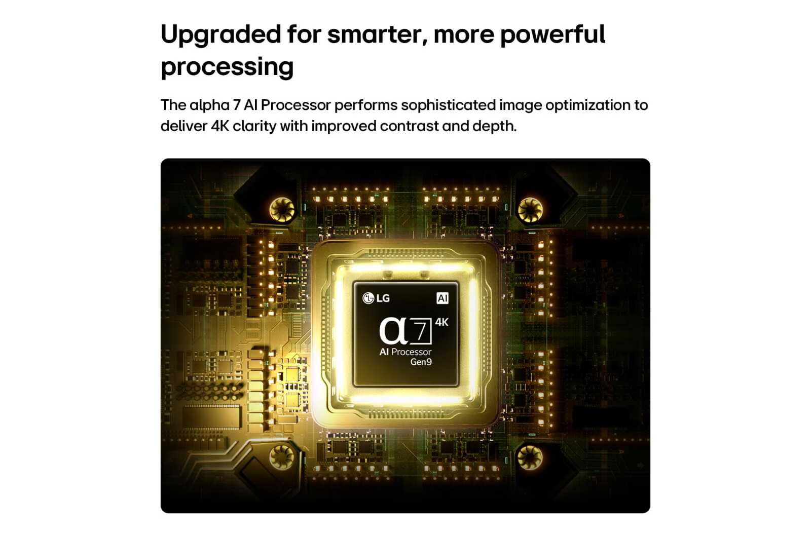 מעבד α7 AI Processor 4K Gen9 מעבד α7 AI Processor 4K Gen9 בטלוויזיית LG 43NU850B6LA