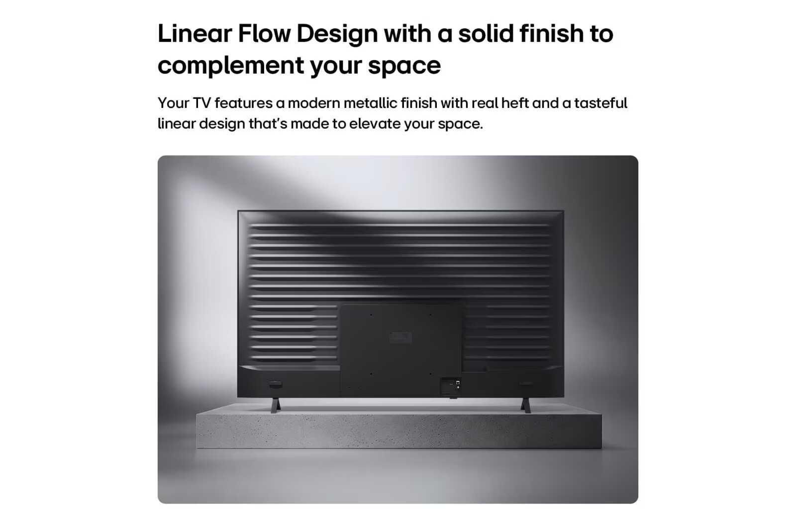 עיצוב Linear Flow בטלוויזיית LG NU85 מבט צד ועיצוב Linear Flow של טלוויזיית LG 43NU850B6LA