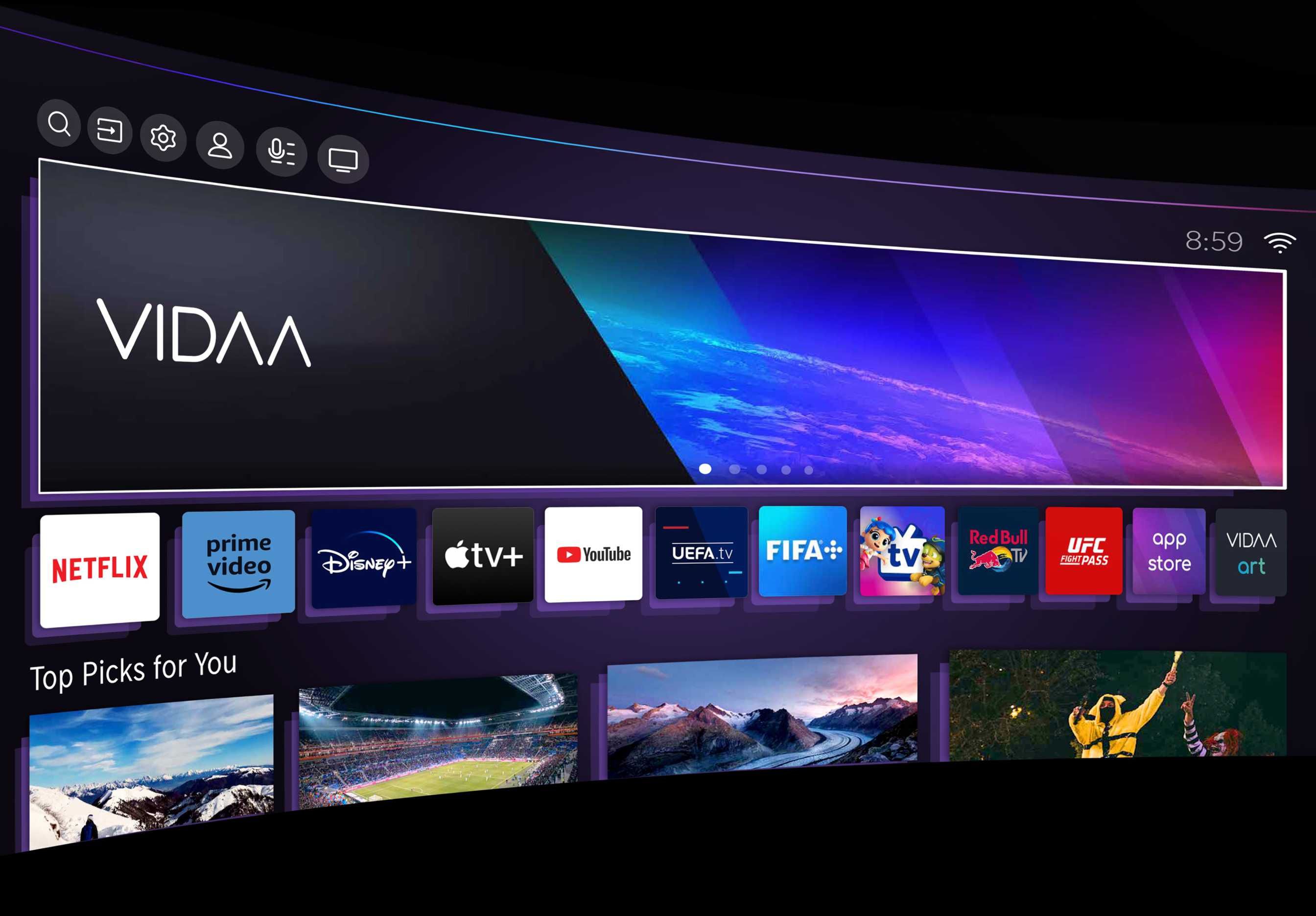 Hisense 55A69N �������� ���� 55 ���� 4K UHD Smart TV - �� Dolby Vision� �-DTS Virtual:X