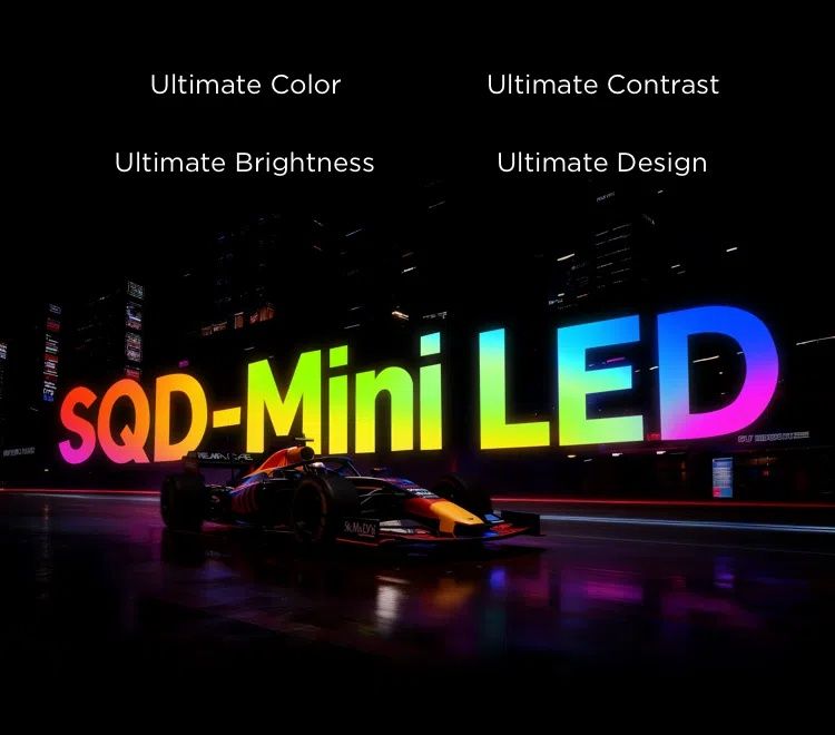 טלוויזיה חכמה TCL טכנולוגיית SQD-Mini LED החדשה לשנת 2026 איכות תמונה מרהיבה עם עמעום מדויק