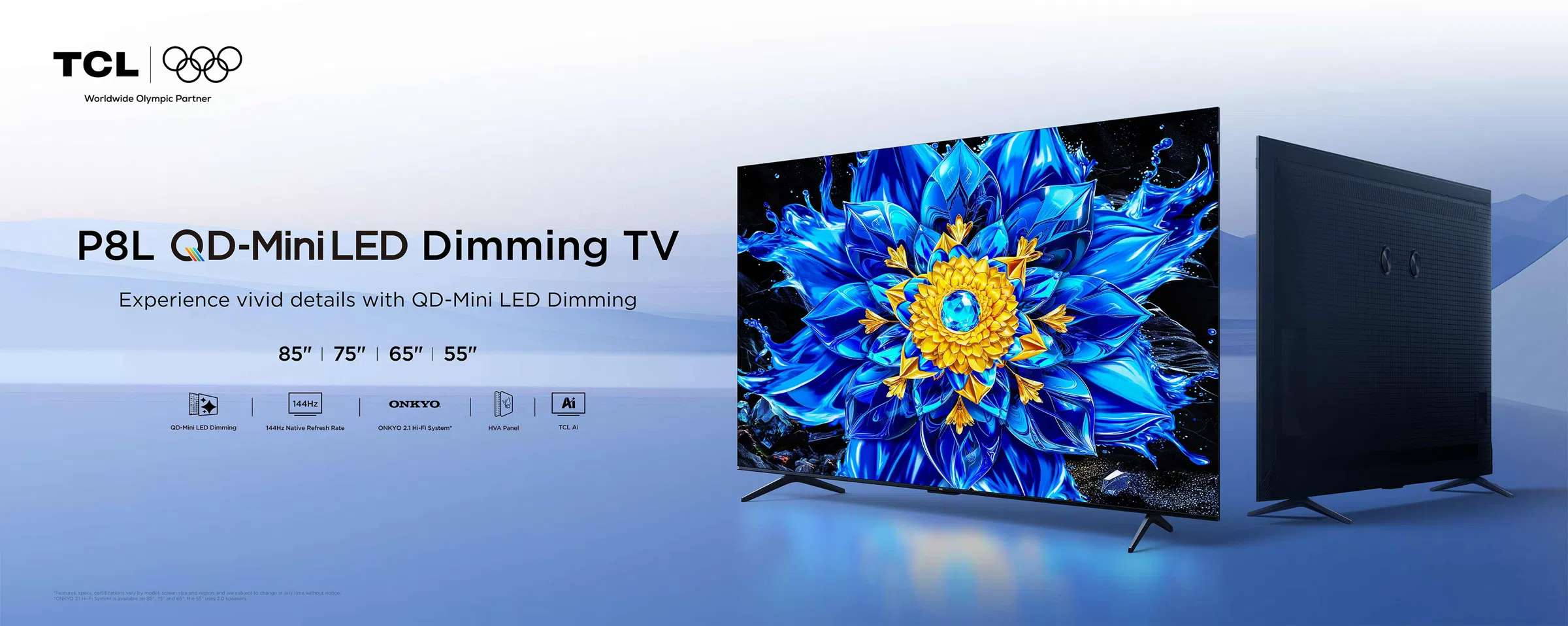 �������� ���� TCL 55P8L �55 ���� QD-Mini LED 144Hz Google TV ����� ����