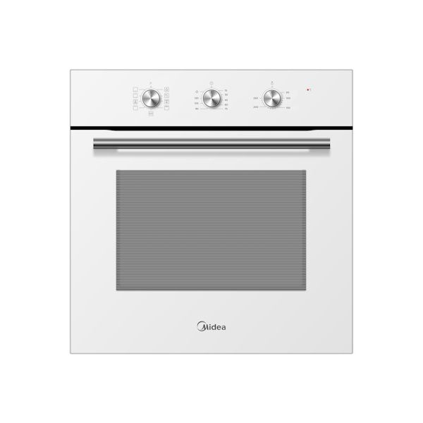 תנור אפייה בנוי מכני Midea דגם 65DME30004W בגימור זכוכית לבנה - מראה פרימיום למטבח המודרני