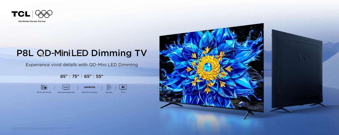 �������� ���� TCL 55P8L �55 ���� QD-Mini LED 144Hz Google TV ����� ����