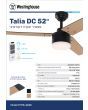 ������ ���� WESTINGHOUSE TALIA 52" DC ����������� ���� �� ���� ��� ���� ������ �� 28W ����� ������� ����� ����