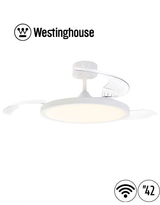 מאוורר תקרה WESTINGHOUSE LAGUNA 42" WiFi לבן עם מנוע DC שקט, שלט ותאורה וסטינגהאוס יבואן רשמי מאוורר תקרה WESTINGHOUSE LAGUNA 42" WiFi לבן עם מנוע DC שקט, שלט ותאורה וסטינגהאוס יבואן רשמי