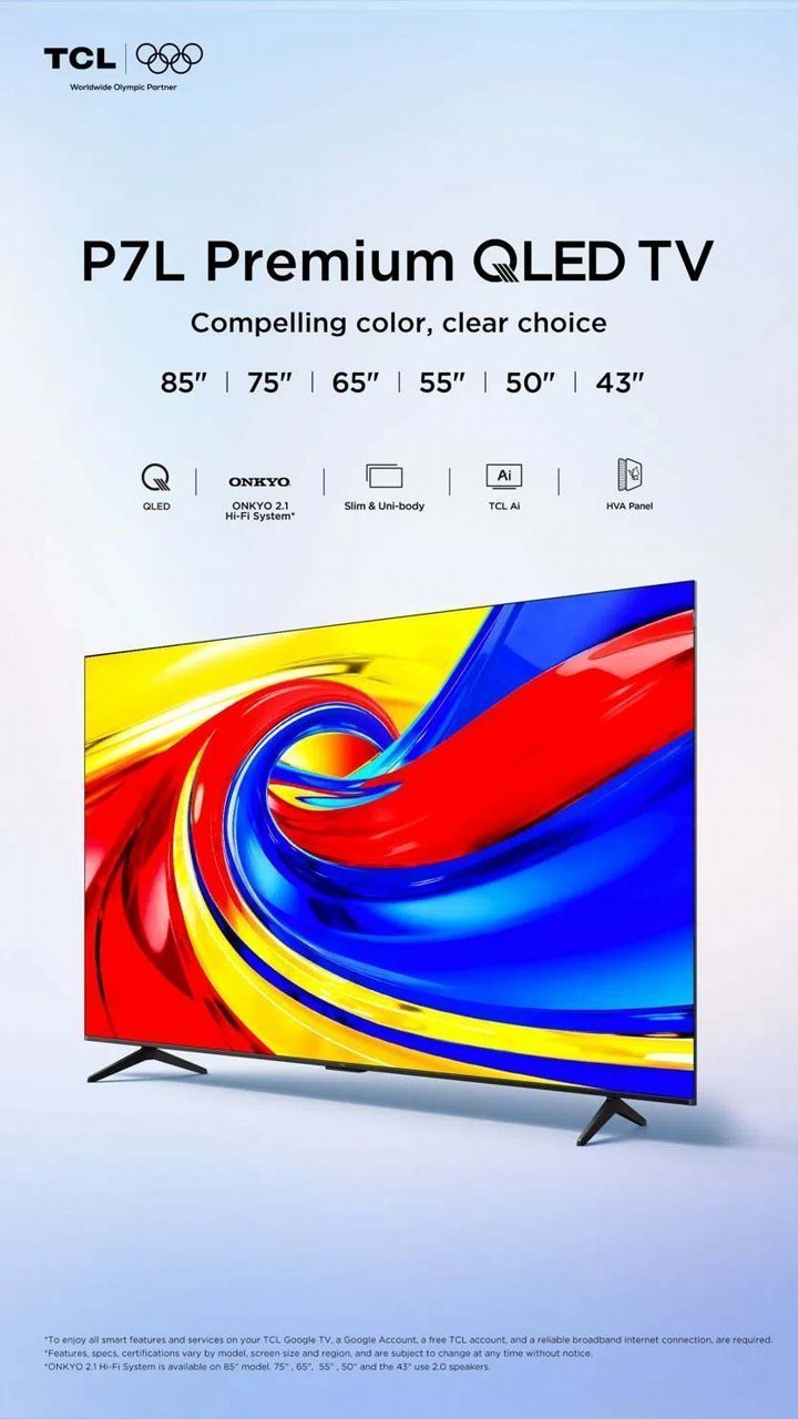 �������� ���� TCL 65P7L ����� 65 ���� Premium QLED 4K �� �� �� �� �� ����� ONKYO �-Gemini AI ����� ����