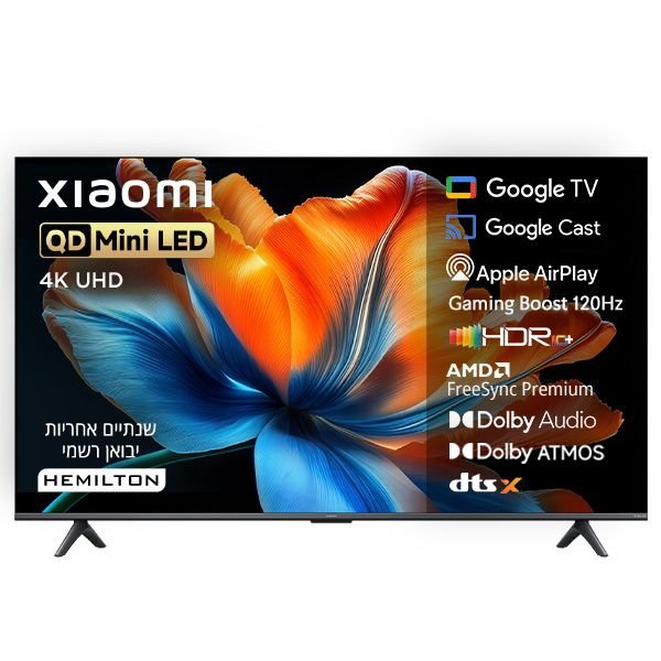 טלוויזיה חכמה 55 אינץ' Xiaomi TV S Mini 55" QD-Mini LED 4K שיאומי 1200nits 120Hz 2026 יבואן רשמי טלוויזיה חכמה 55 אינץ' Xiaomi TV S Mini 55" QD-Mini LED 4K שיאומי 1200nits 120Hz 2026 יבואן רשמי