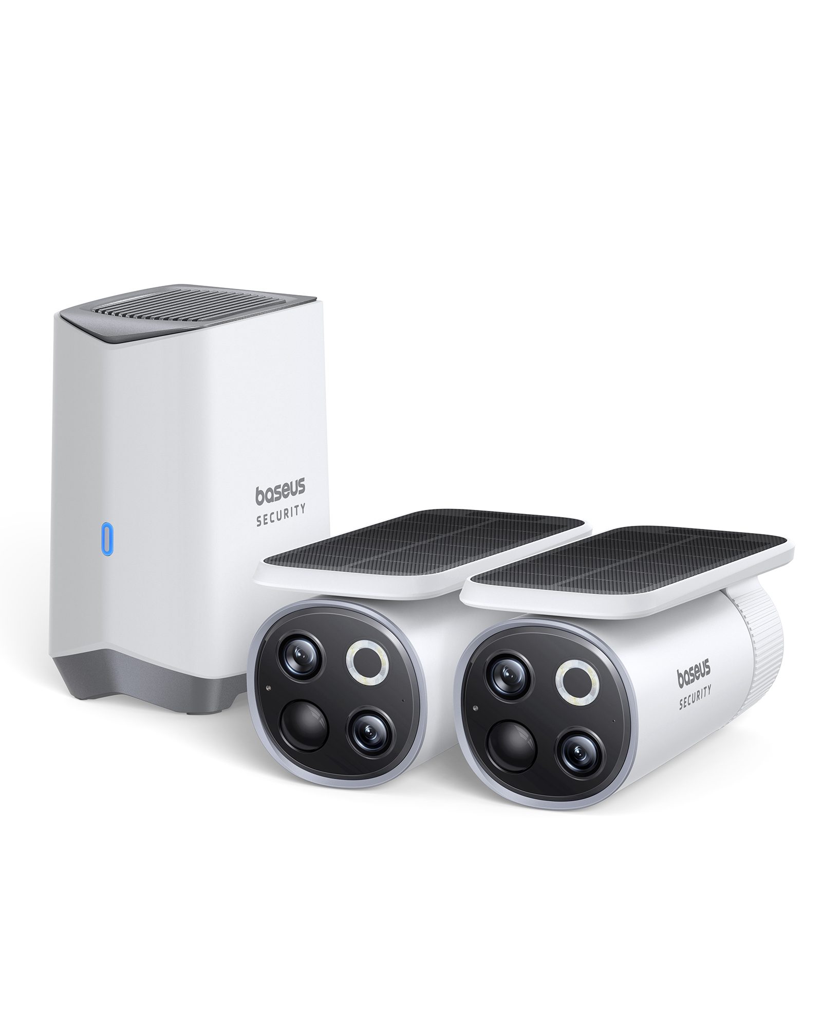 מערכת מצלמות אבטחה סולאריות Baseus Security S1 Pro 3K הכוללת תחנת בסיס ושתי מצלמות