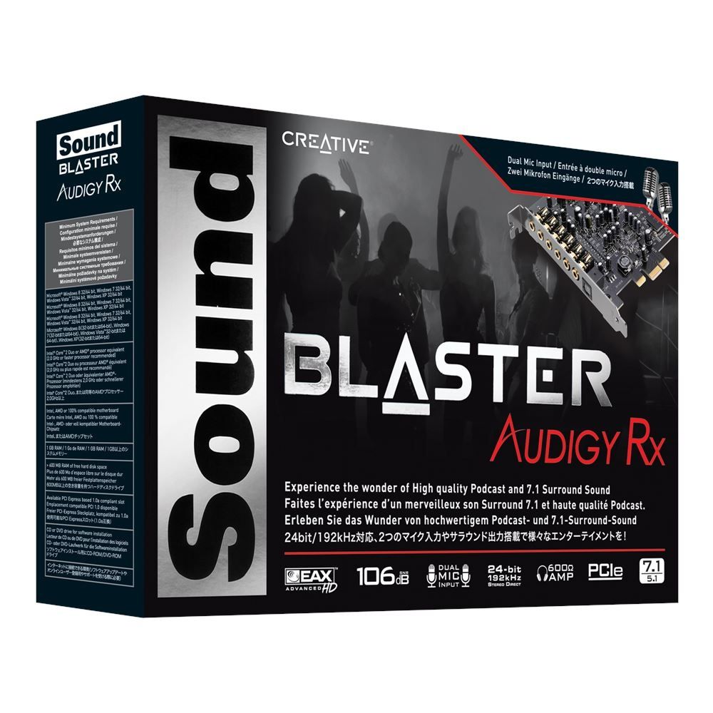 Creative Sound Blaster Audigy Rx מבט זוויתי על הרכיבים
