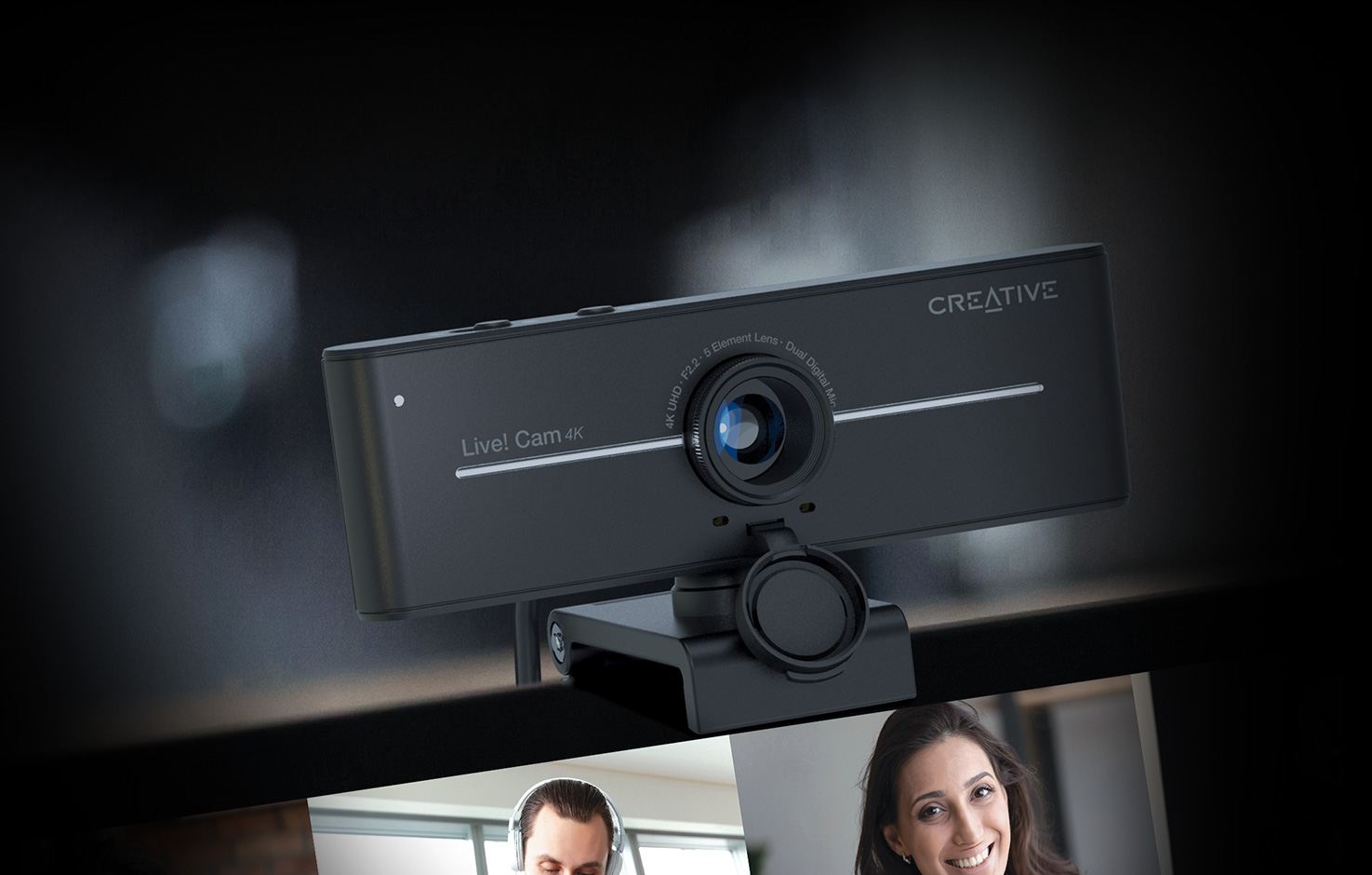 מנגנון פיצוי תאורה אחורית במצלמת Creative Live! Cam Sync 4K
