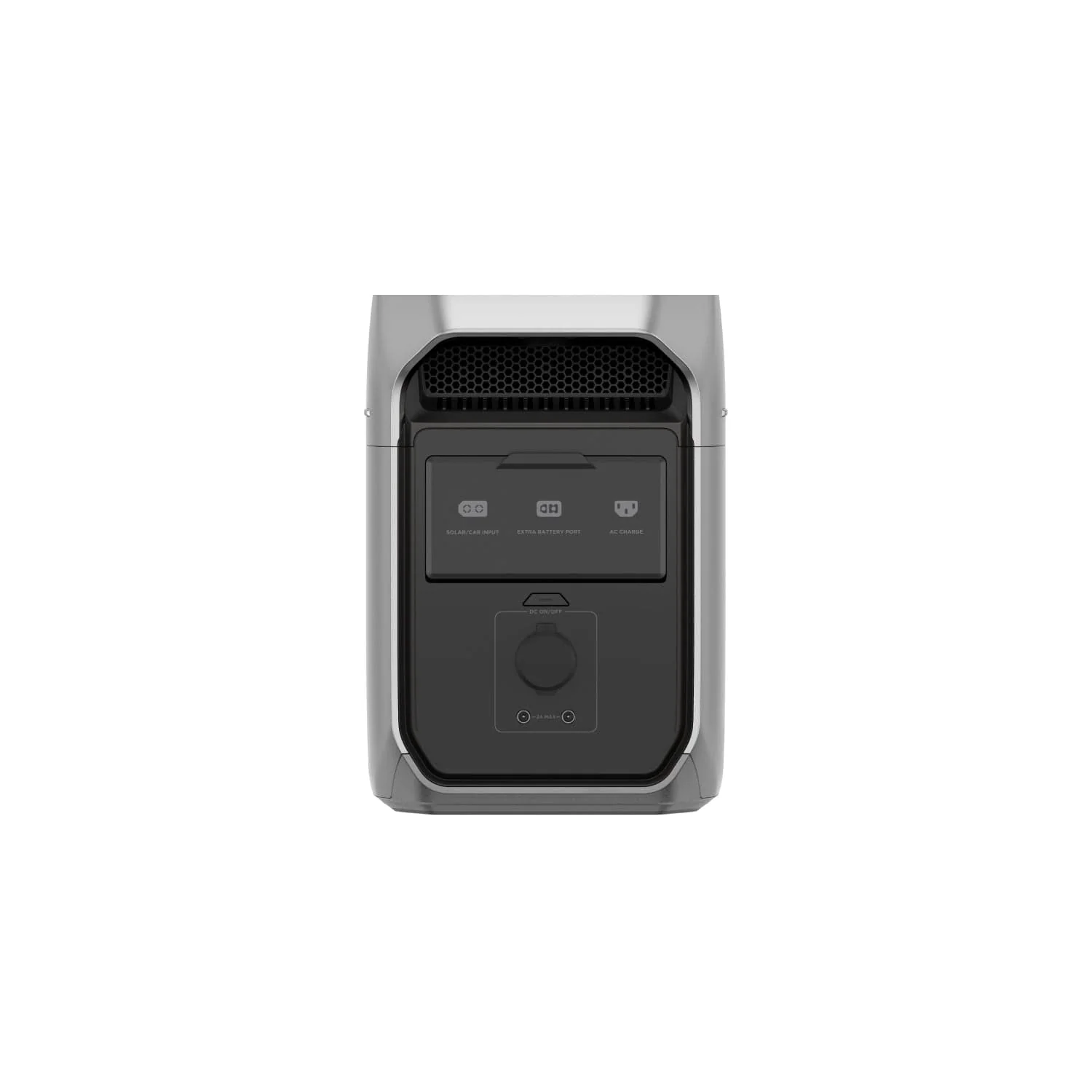 צילום אחורי של DELTA 3 Plus המציג את פתחי האוורור ושקעי הטעינה