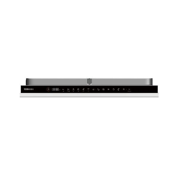 מבט פנימי של מדיח כלים אינטגרלי טושיבה DW-14B4ME-IL המציג סידור גמיש ל-14 מערכות כלים