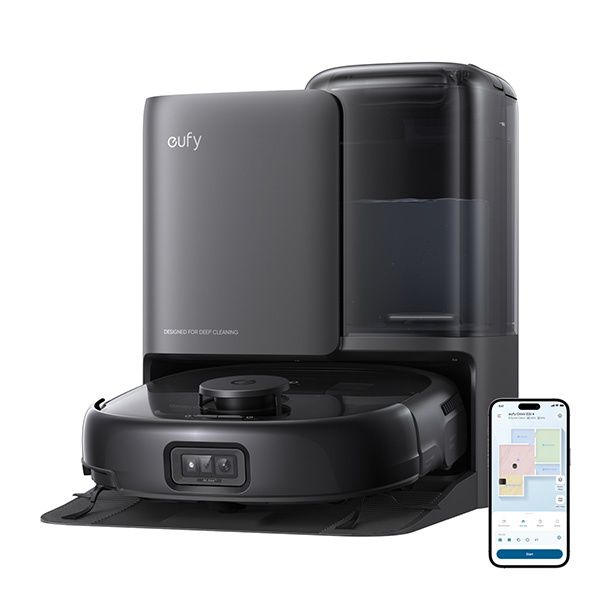 שליטה על שואב אבק רובוטי eufy E25 Omni דרך אפליקציה מתקדמת, יצירת מפות וירטואליות, אזורים אסורים ותזמון ניקיון.