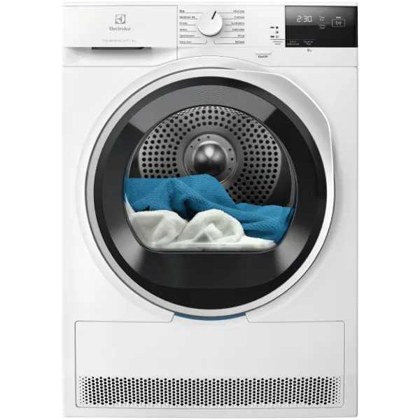 מייבש כביסה Electrolux EDH6294BM אלקטרולוקס 9 ק"ג עם משאבת חום קונדנסור Heat Pump לבן יבואן רשמי מייבש כביסה Electrolux EDH6294BM אלקטרולוקס 9 ק"ג עם משאבת חום קונדנסור Heat Pump לבן יבואן רשמי