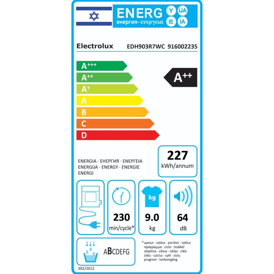 Electrolux EDH903R7WC - ����� ����� 9 �"� ����� ��� ����� UltimateCare 700