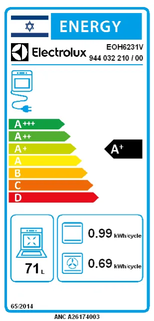 ���� ����� ���� Electrolux EOH6231V ���������� ���� 71 ���� �� ����� ��� ����� ����
