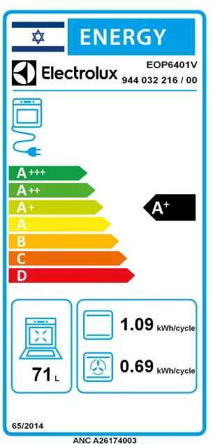 ���� ����� �������� Electrolux EOP6401V ���������� ������� �� ������ ���� 71 ���� ����� A+ ����� ����