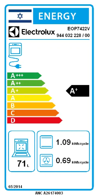 ���� �������� ���� Electrolux EOP7422V SenseCook ���������� ��� 71 ���� ����� ������ ����� ����