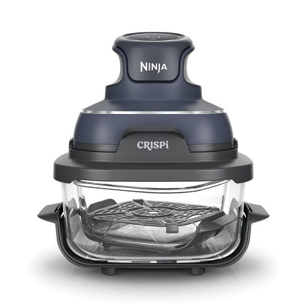 נינג'ה קריספי Ninja CRISPi דגם FN101EUGY מערכת בישול ניידת מזכוכית - מבט מלמעלה על יחידת ההפעלה והמיכל הגדול