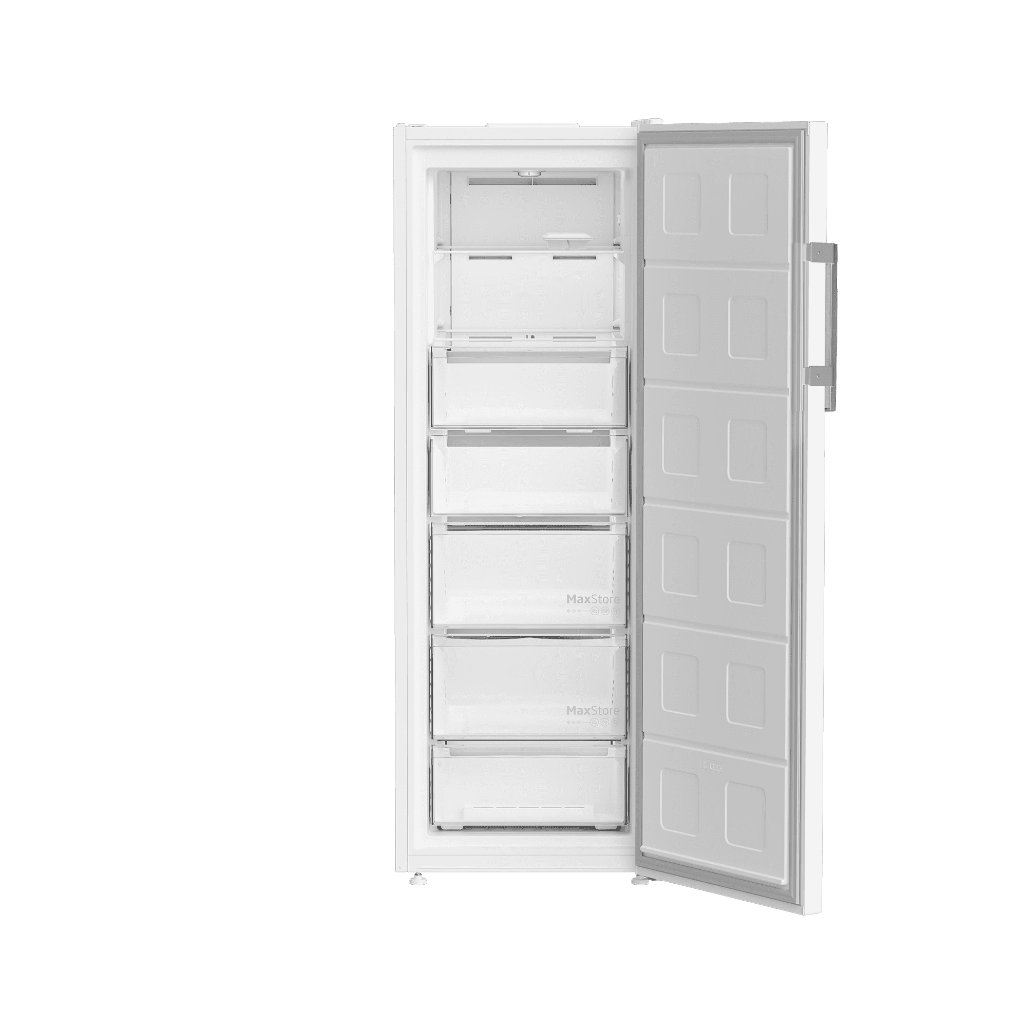 Blomberg FNT3676WP- מקפיא 7 מגירות 260 ליטר גימור לבן בלומברג | יבואן רשמי – תמונת מוצר מקפיא עומד Blomberg FNT3676WP בגימור לבן – מבט חזיתי של המוצר