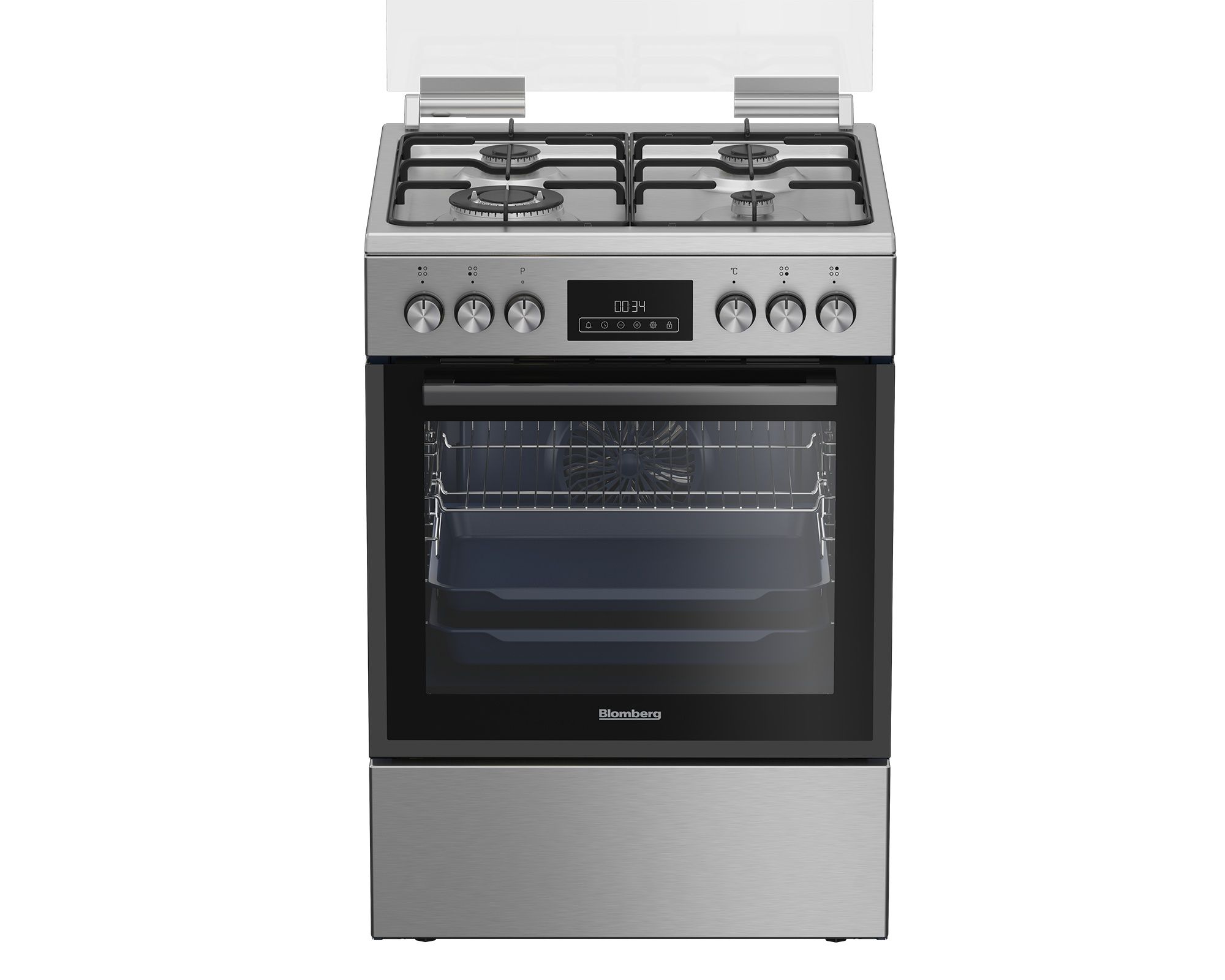 תנור משולב כיריים גז Blomberg HGN8435X נירוסטה 60 ס״מ עם טורבו אקטיבי