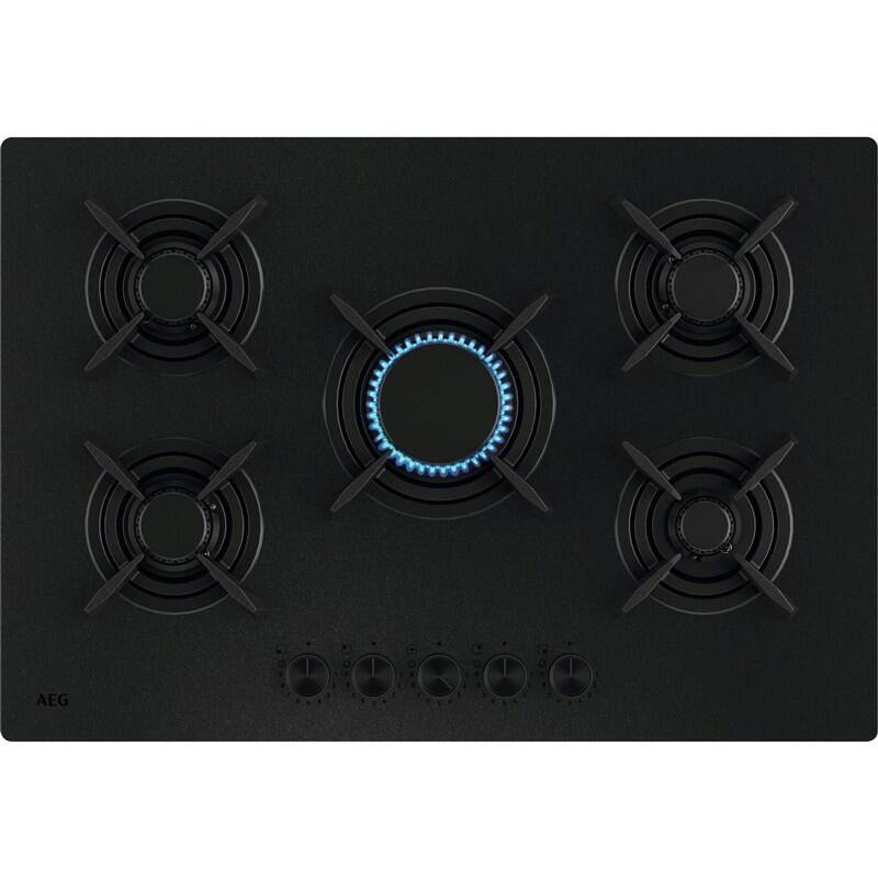 כיריים גז שחור מט AEG HKB75423NL – 75 ס״מ, 5 להבות, Vertical Flame ו-StepPower כיריים גז שחור מט AEG HKB75423NL – 75 ס״מ, 5 להבות, Vertical Flame ו-StepPower