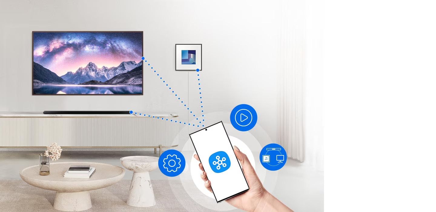 Samsung HW-S801D - שליטה חכמה באפליקציית SmartThings Samsung HW-S801D אפליקציית SmartThings