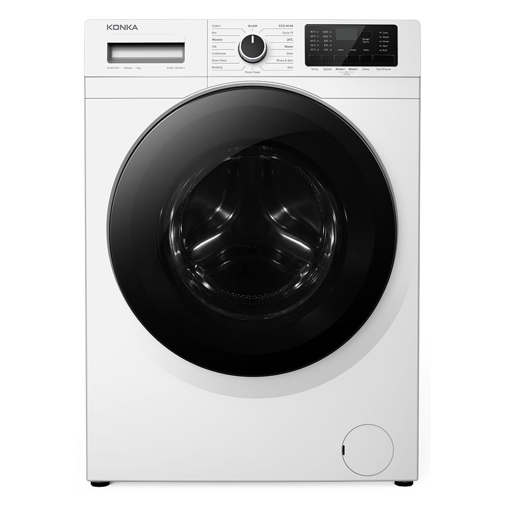 KONKA KG80-12B13B-C- מכונת כביסה פתח קדמי 8 ק"ג גימור לבן קונקה | יבואן רשמי KONKA KG80-12B13B-C- מכונת כביסה פתח קדמי 8 ק"ג גימור לבן קונקה | יבואן רשמי