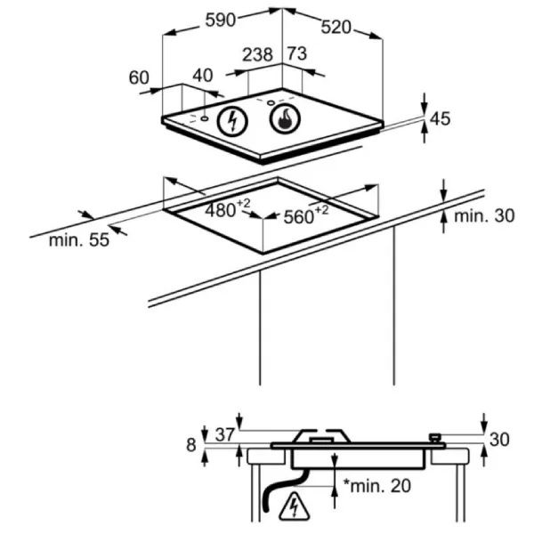 Electrolux KGG6437K ������ �� 60 �"� 4 ����� ���������� ���� ������ ����� | ����� ����