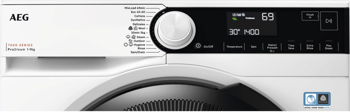 מכונת כביסה AEG LF73946OM 9 ק״ג עם Universal Dose, PreciseWash ו-ProSteam