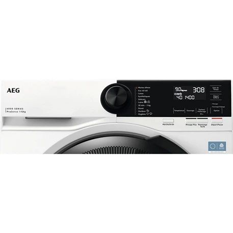 פאנל הפעלה AEG LFR62E114S – שליטה בתוכניות ProSense, Steam Hygiene ו־Time Save פאנל הפעלה של מכונת כביסה AEG LFR62E114S עם תוכניות כביסה חכמות